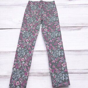 Booky Full length Soft Cotton stretchy leggings Skinny Fit Grey&Pink Floral NWOT